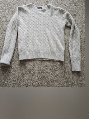 Brandy Melville Cream Cable Knit Crewneck Sweater